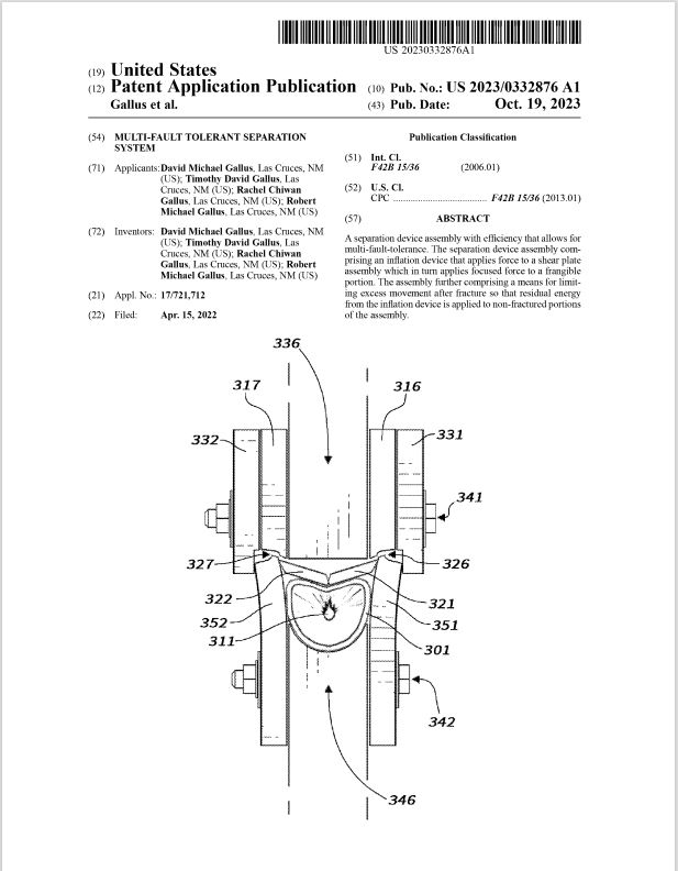 Separation System - 20230332876 - USPTO PUBLICATION